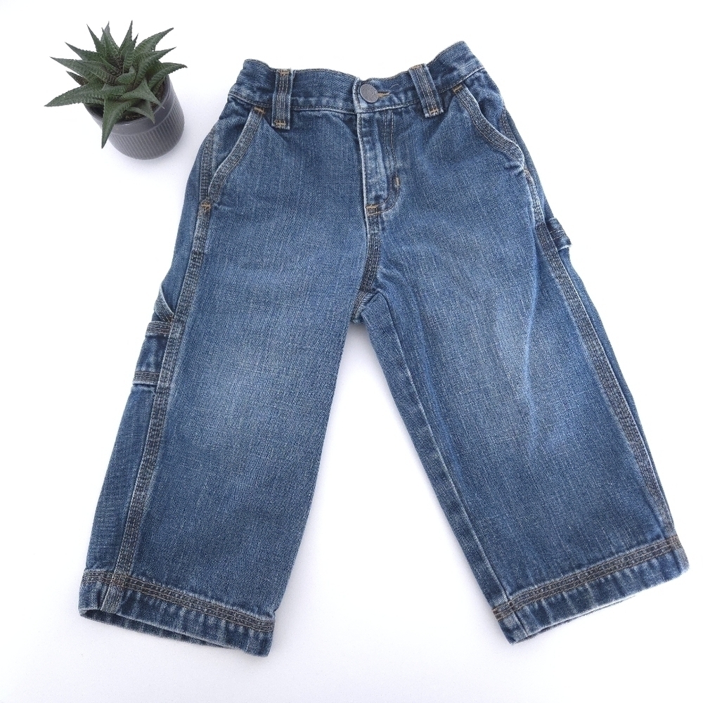 Old Navy Denim Wide Leg Carpenter Jeans size 18-24 months